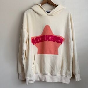 Aelfric Eden Unisex Hoodie Red Stars on Cream M
